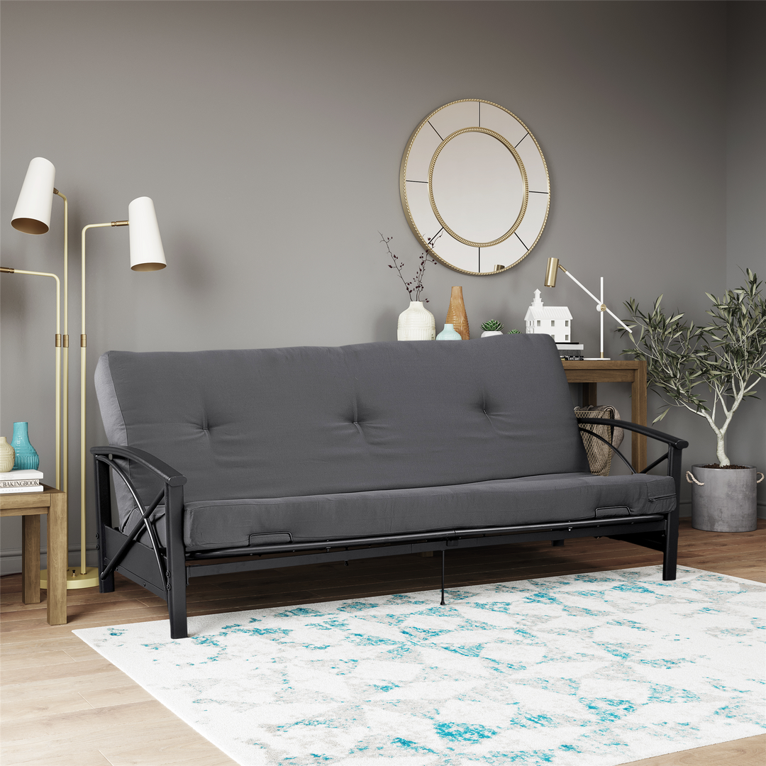 Caden 6 Inch Full Size Poly Filled Futon Mattress - Gray - Full