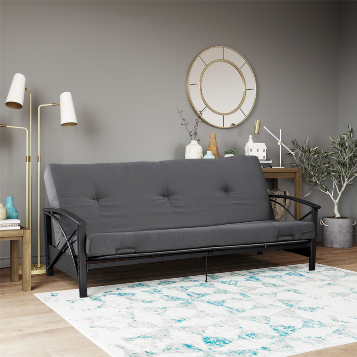 Caden 6 Inch Full Size Poly Filled Futon Mattress - Gray - Full