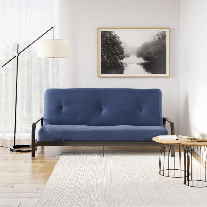 Carson 8 Inch Thermobonded High Density Polyester Fill Futon Mattress - Navy - Full