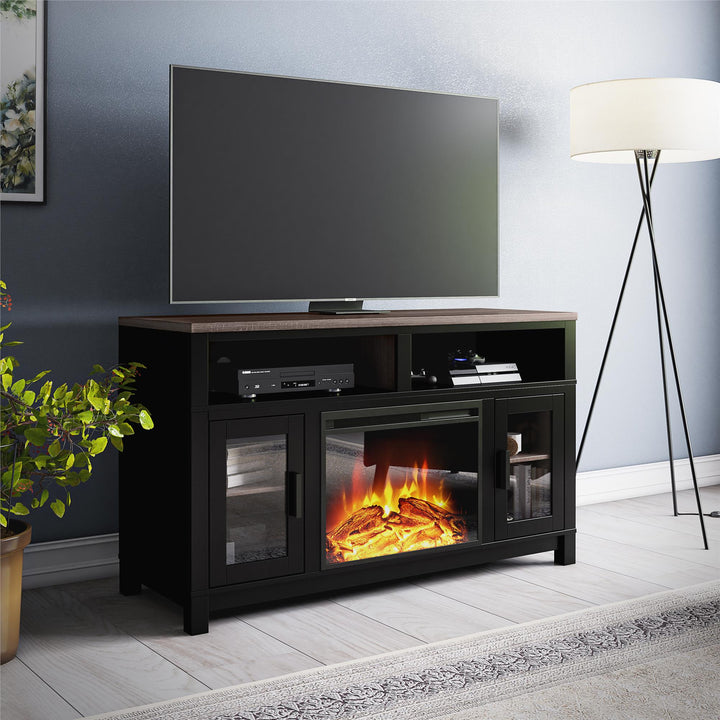 Carver Electric Fireplace TV Stand -  Black