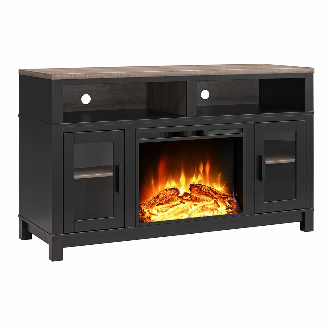 Carver Electric Fireplace TV Stand for TVs up to 60 Inch  -  Black