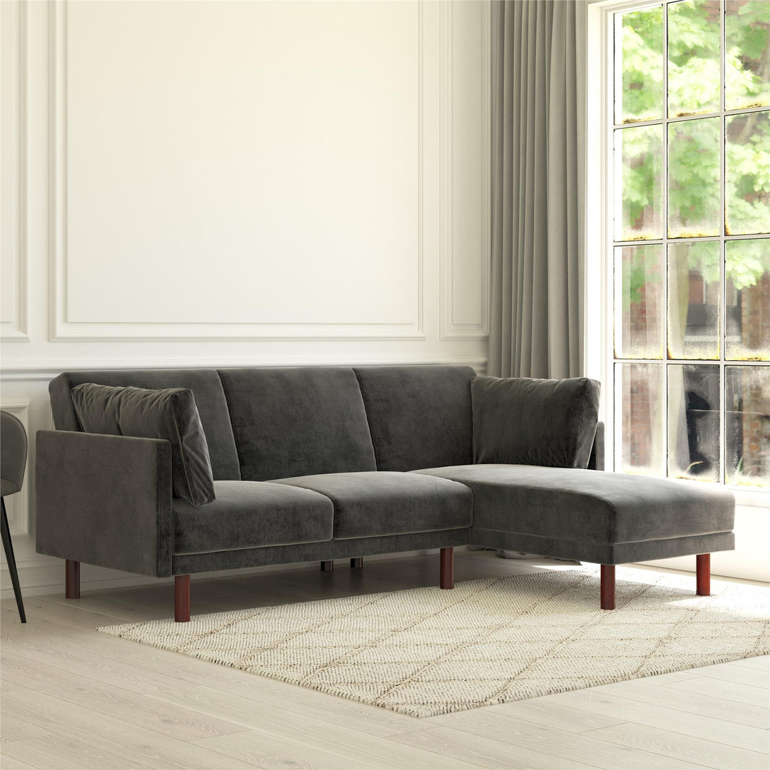 reversible velvet futon - Dark Gray