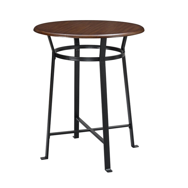 Montgomery Industrial 3-Piece Dining Set with Circular Table and 2 Bar Stools - Dark Mahogany