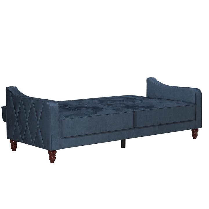 Vintage Tufted Split Back Futon - Blue