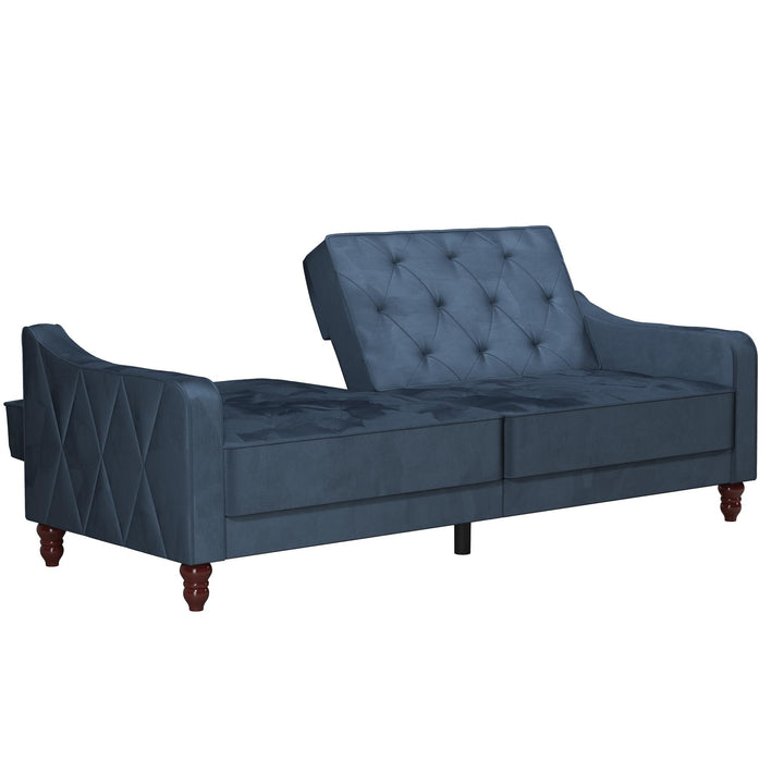 Vintage Tufted Split Back Futon - Blue