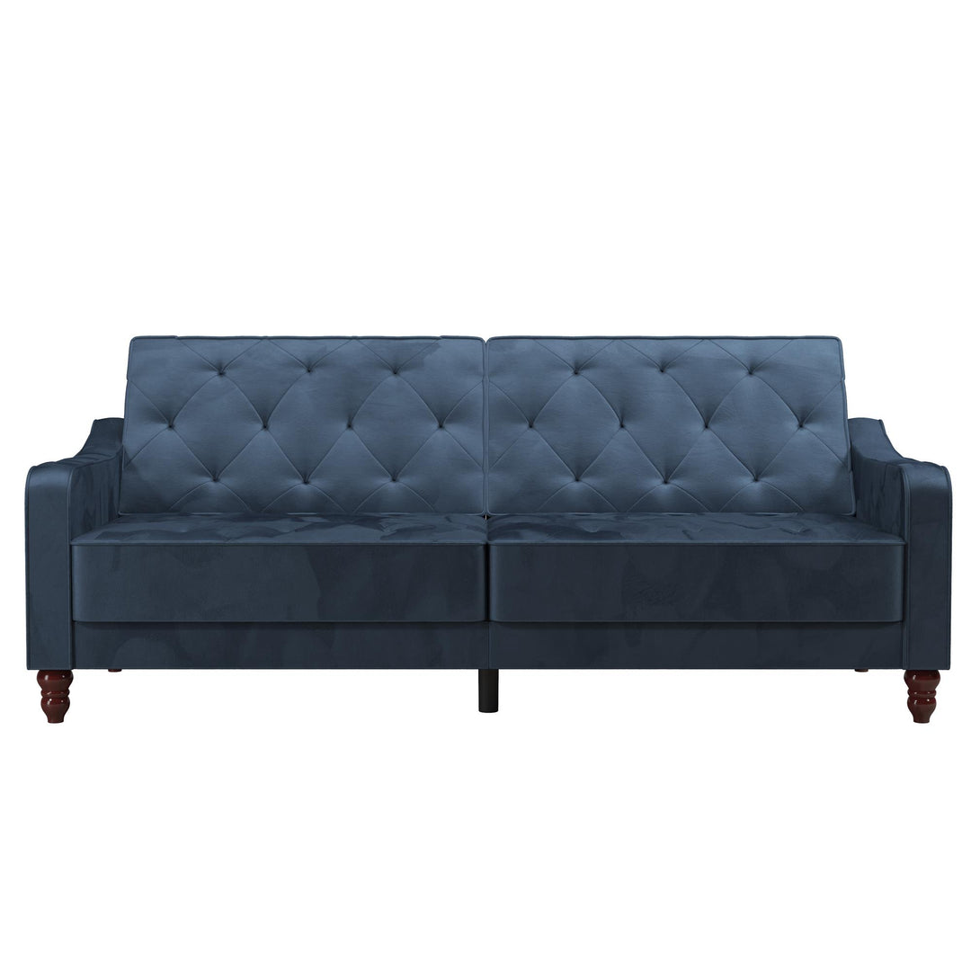 Vintage Tufted Split Back Futon - Blue