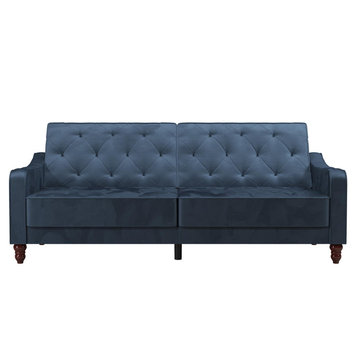 Vintage Tufted Split Back Futon - Blue