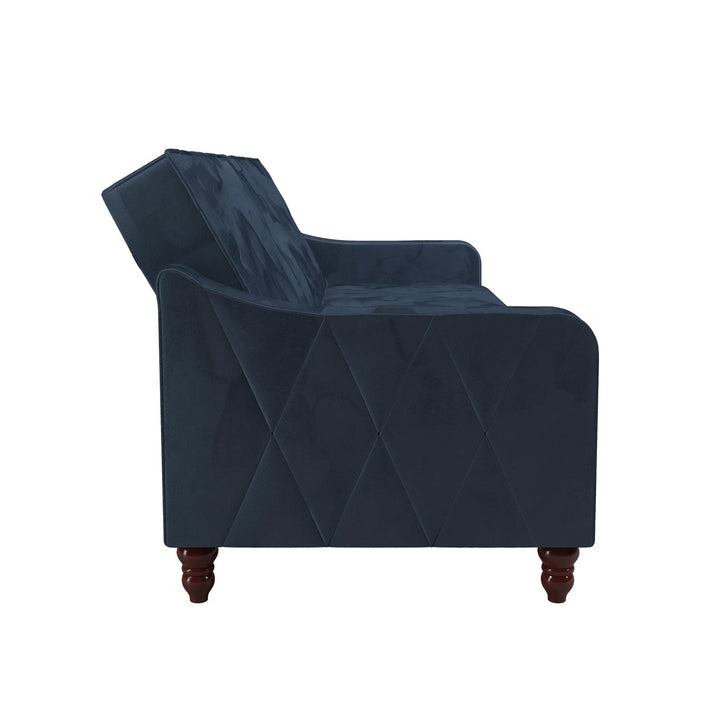 Vintage Tufted Split Back Futon - Blue