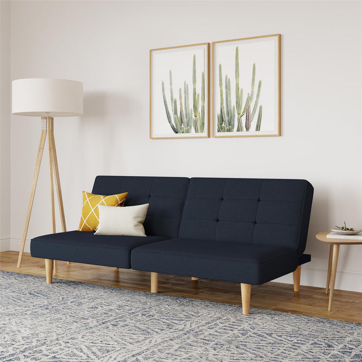 Chic upholstered futon - Blue