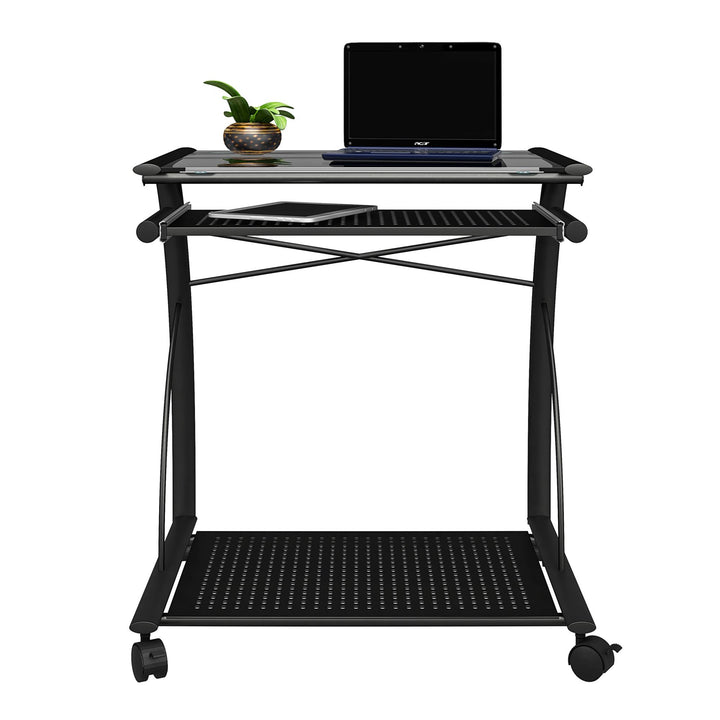 Sheldon Mobile Computer Desk  -  Black
