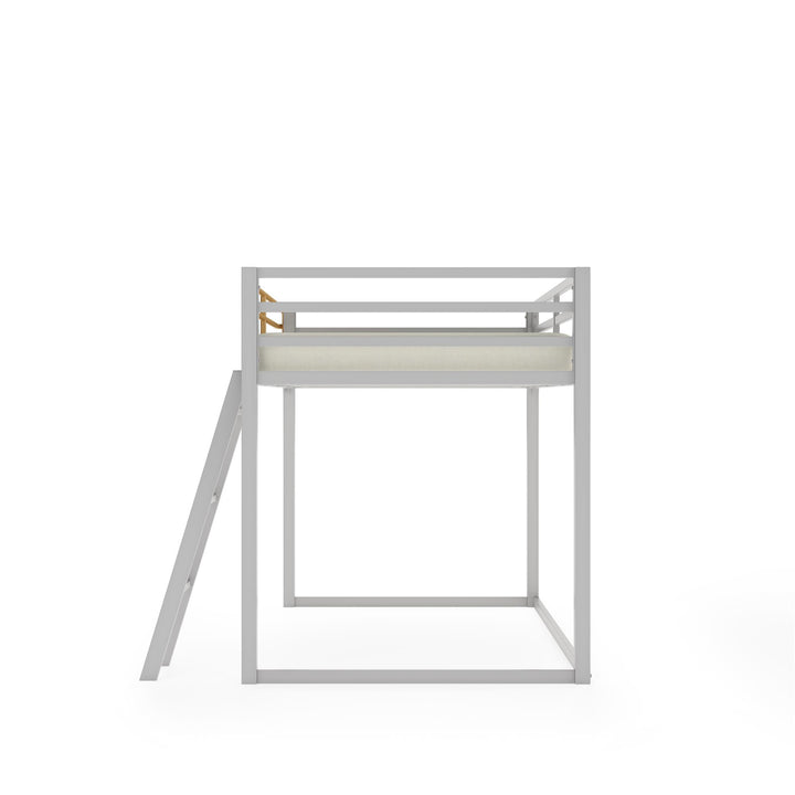 Monarch Hill Haven Metal Junior Loft Bed with Angled Ladder - Dove Gray - Twin