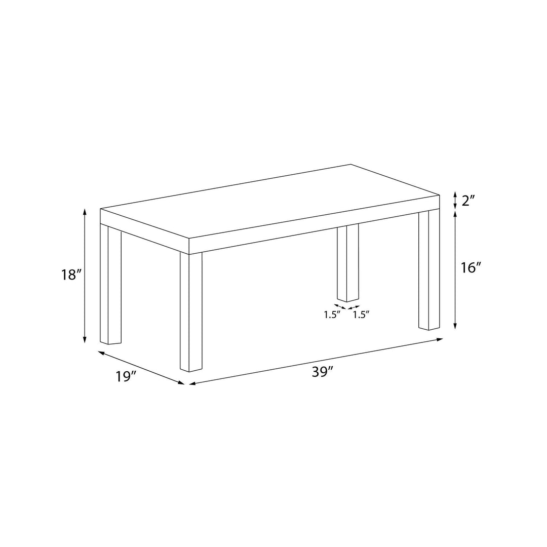 Parsons Hollow Core Coffee Table with Large Top - Espresso