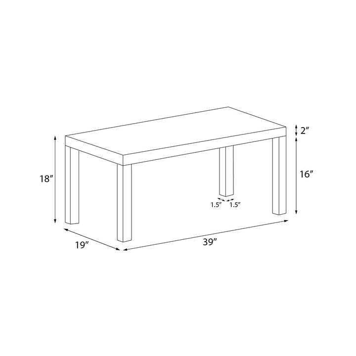 Parsons Hollow Core Coffee Table with Large Top - Espresso
