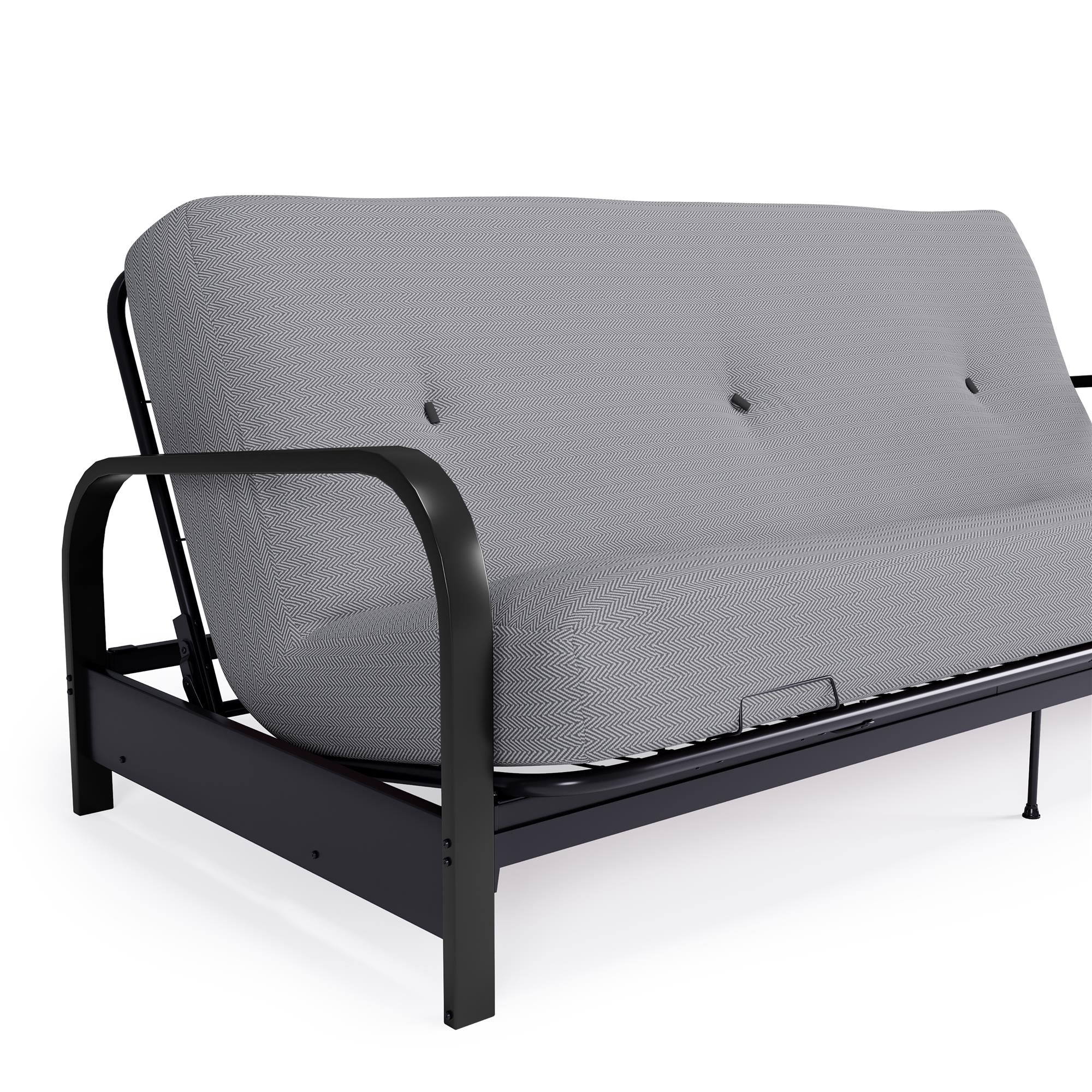 Cleo Black Metal Arm Full Size Futon Frame RealRooms