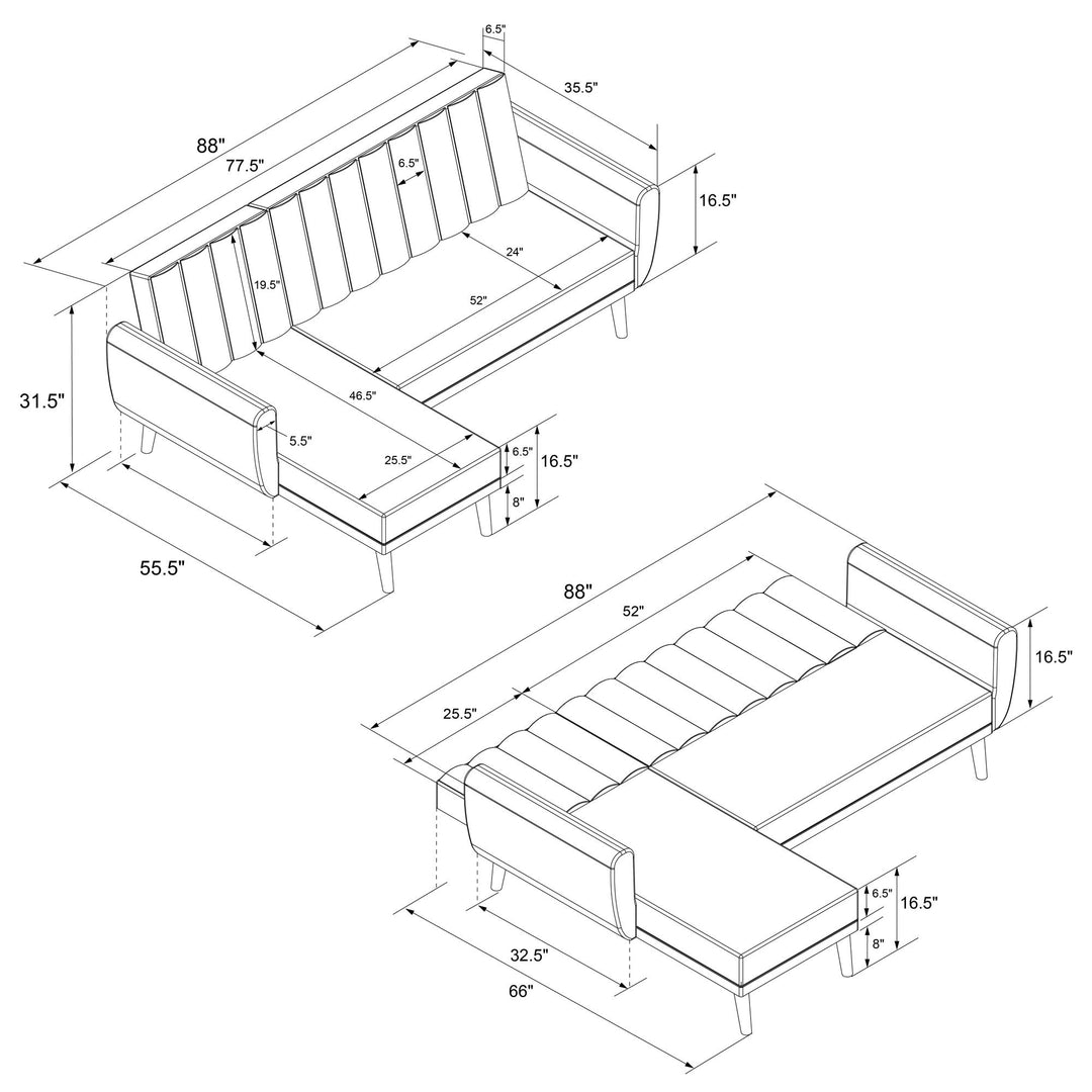 Easy to Clean and Assemble Brittany Futon Sofa -  Light Gray
