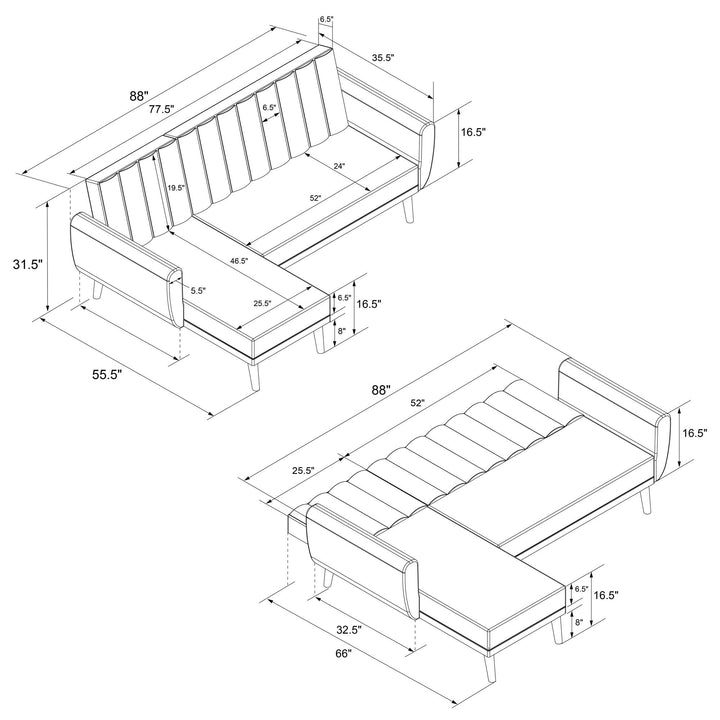 Easy to Clean and Assemble Brittany Futon Sofa -  Light Gray