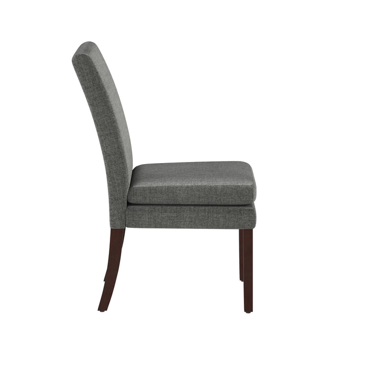 Best Set of 2 Linen Upholstered Dining Chairs -  Gray