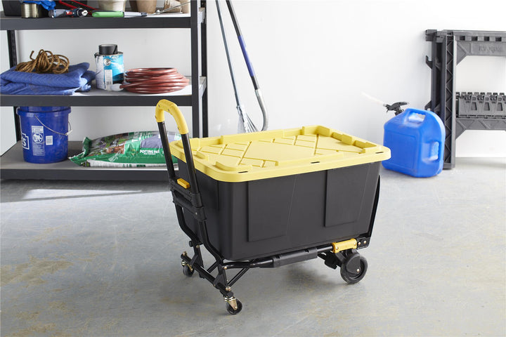 Folding 2 in 1 Hand Truck Multi-Position -  Black/Black/Yellow