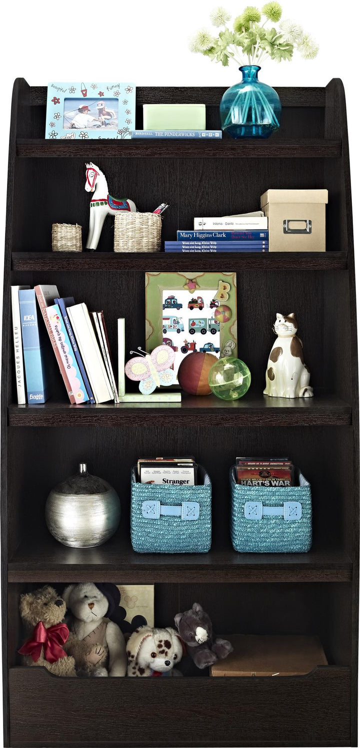 Stylish and functional kids bookcase -  Espresso