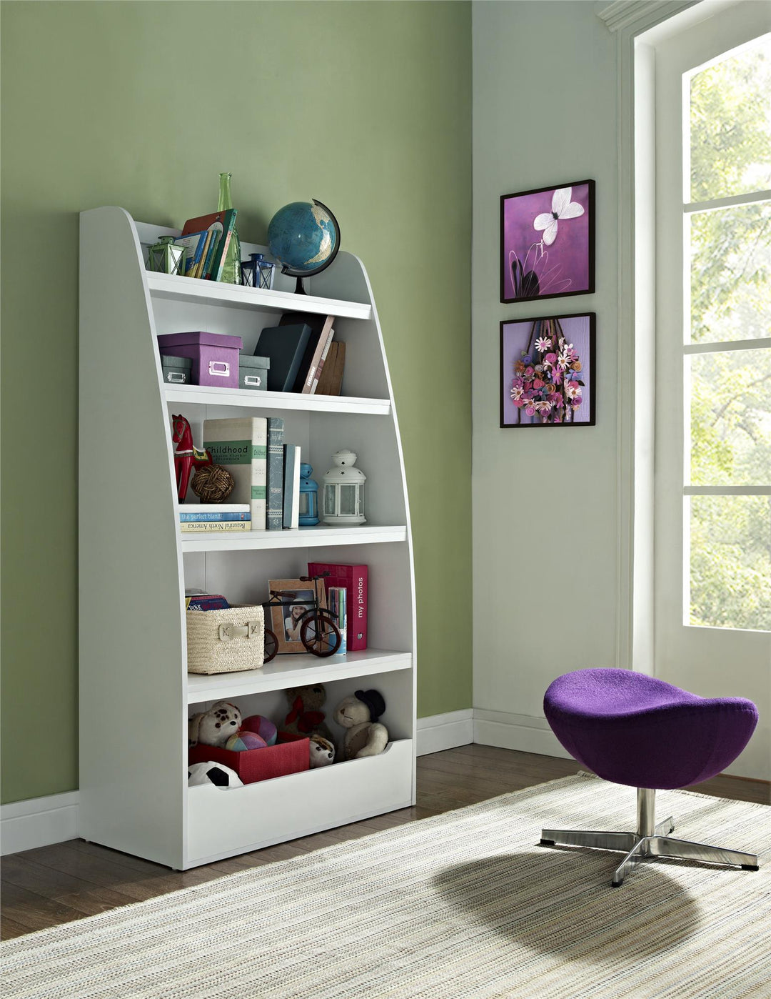 Mia bookcase for organized and tidy kids' room -  White