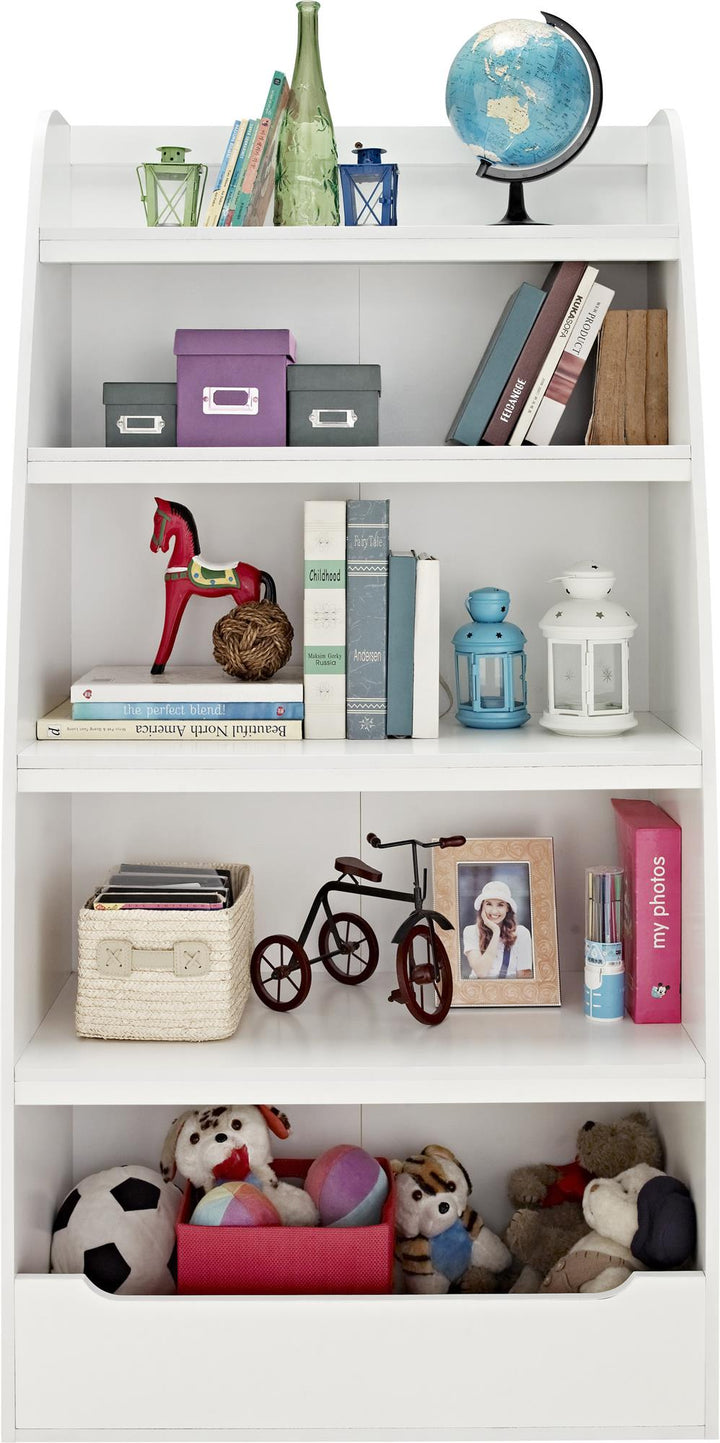 Spacious and organized Mia kids ladder bookcase -  White