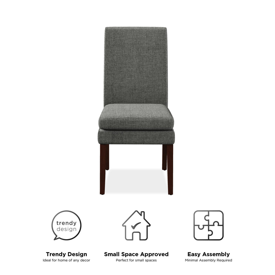 Linen Upholstered Dining Chairs with Clark Design -  Gray