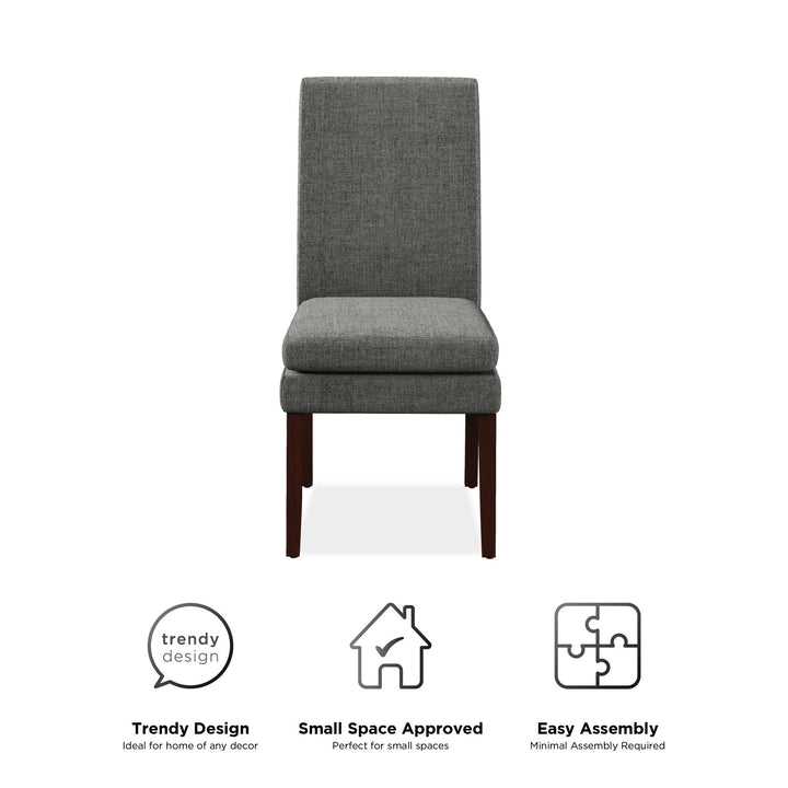 Linen Upholstered Dining Chairs with Clark Design -  Gray