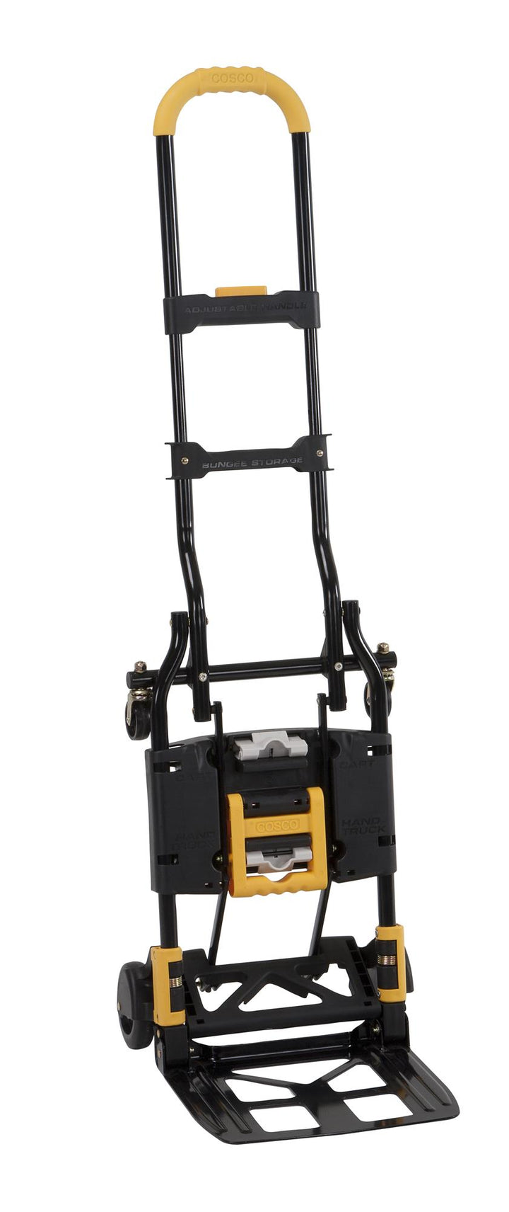 Folding 2 in 1 Hand Truck Multi-Position with Extendable Handle -  Black/Black/Yellow