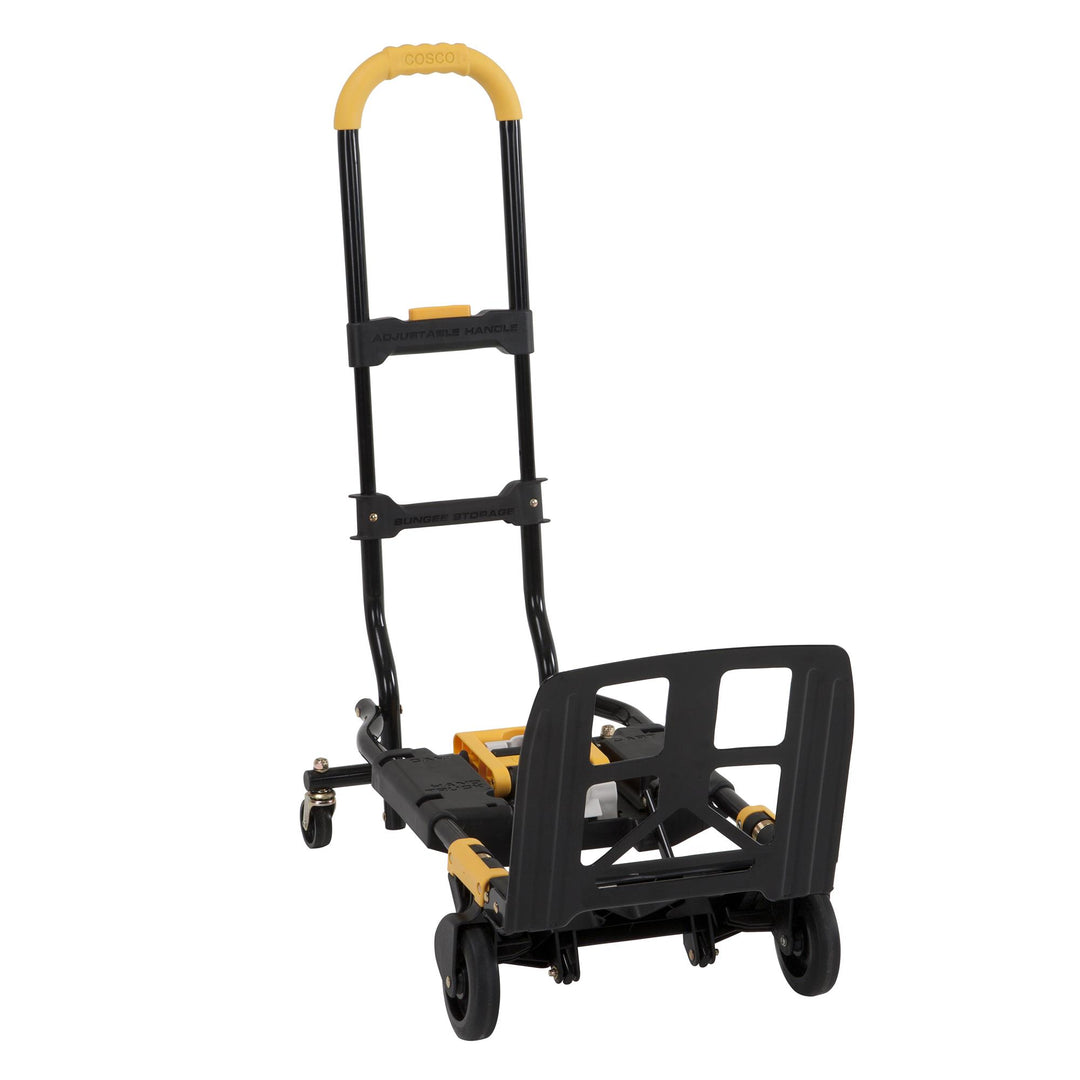 Multi-Position Folding Hand Truck with Extendable Handle -  Black/Black/Yellow