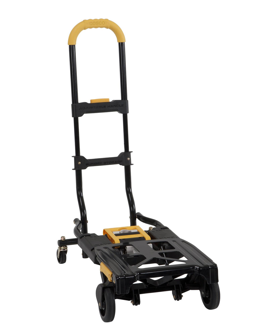 2 in 1 Multi-Position Hand Truck with Extendable Handle -  Black/Black/Yellow