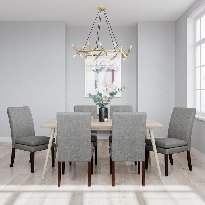 Clark Linen Upholstered Dining Chairs -  Gray