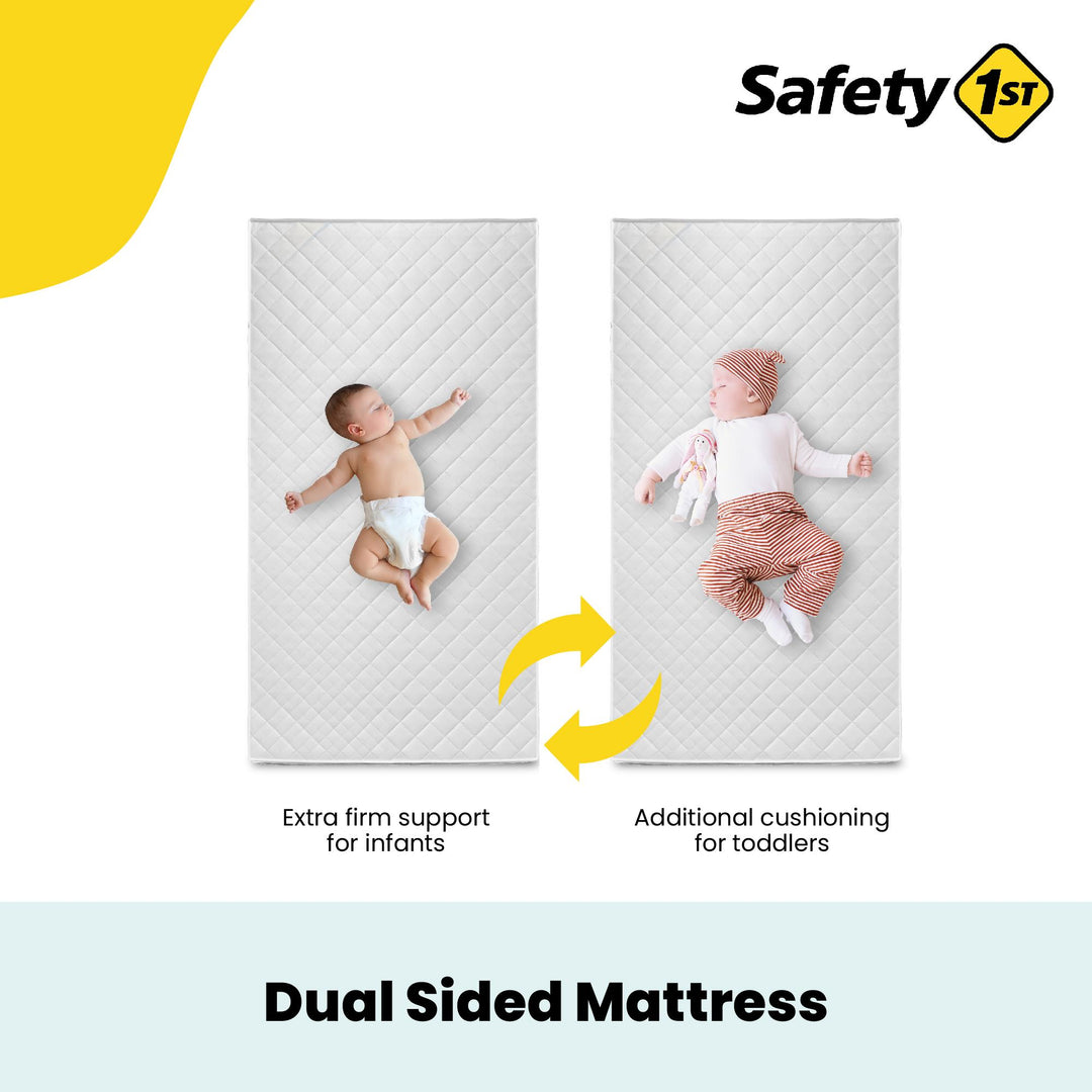 Durable dual-sided baby mattress - White