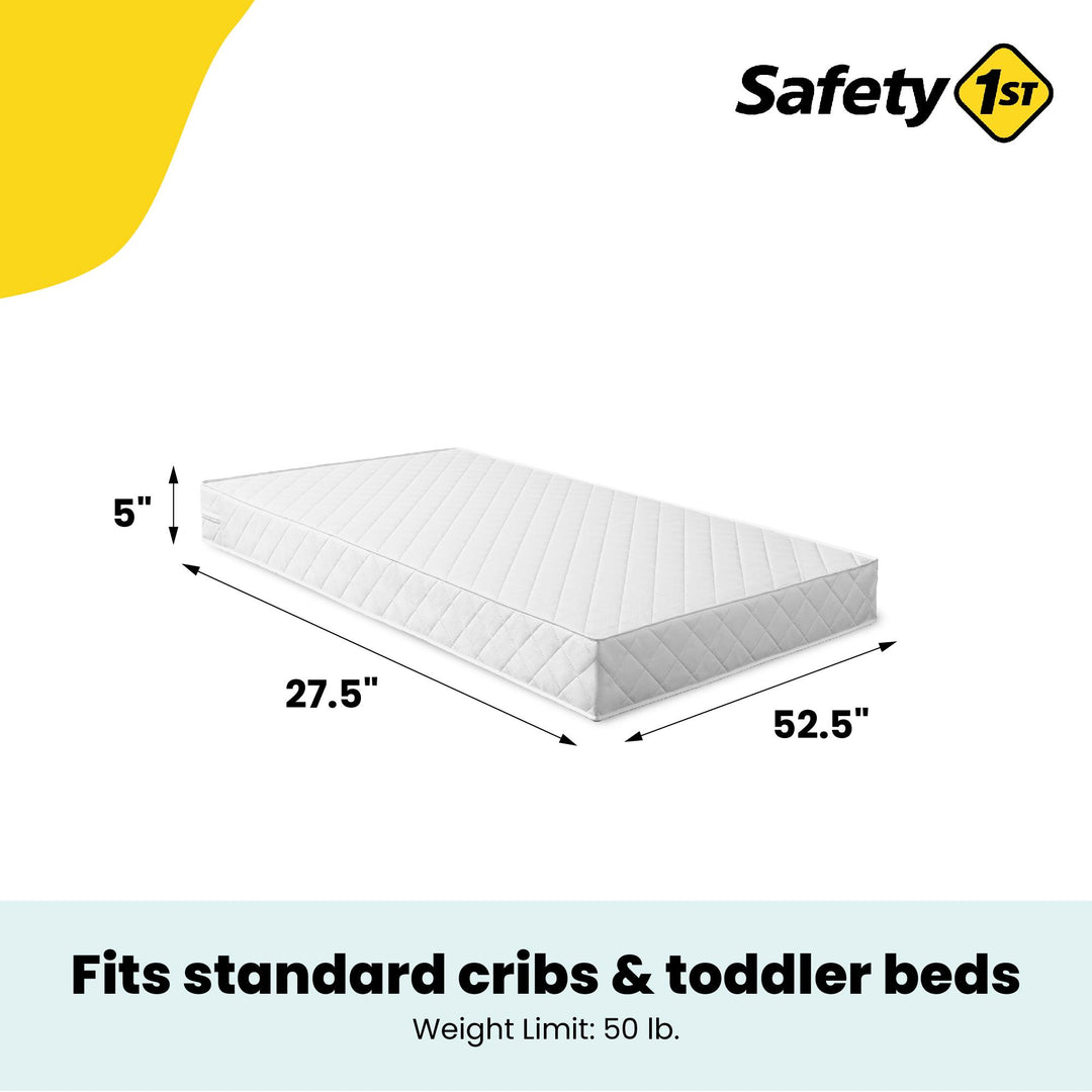 2 in 1 crib mattress for babies and toddlers - White