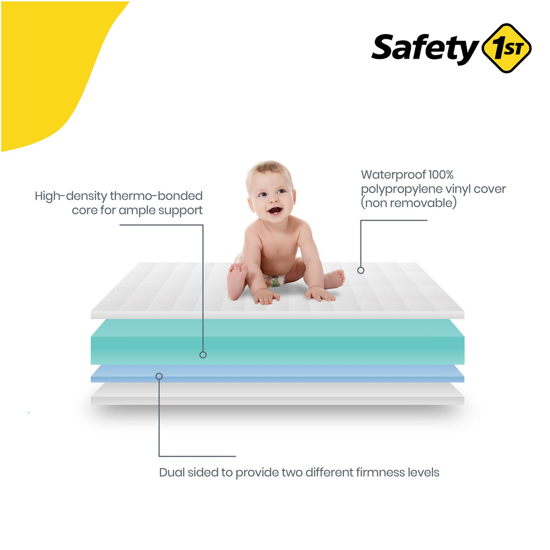 Transition mattress for crib to toddler bed - White