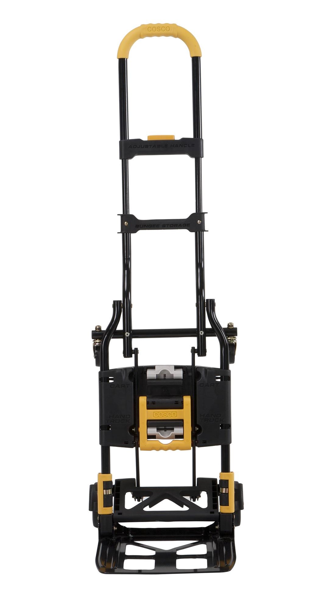 2 in 1 Folding Hand Truck with Extendable Handle -  Black/Black/Yellow