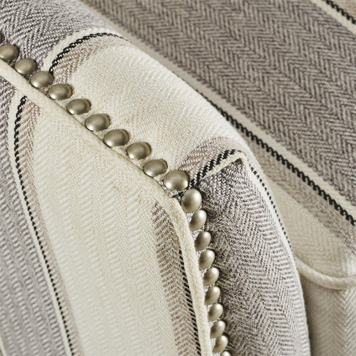Nail Head Trim Upholstered Club Accent Chair Reva -  Gray Stripe