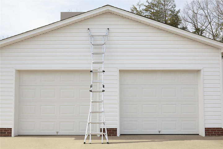 22 foot Reach Aluminum Telescoping Multi-Position Ladder - Aluminum/Black
