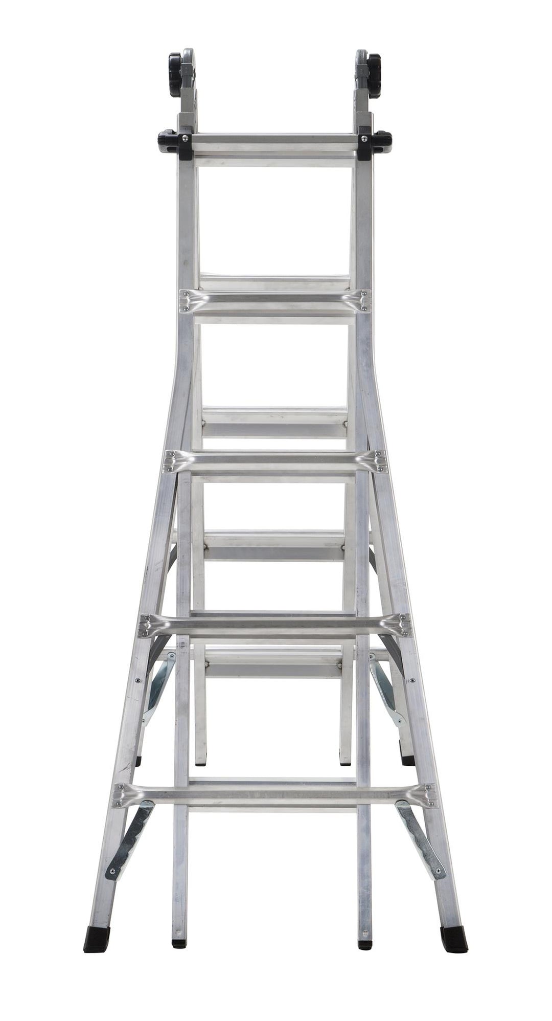 22 foot Reach Aluminum Telescoping Multi-Position Ladder - Aluminum/Black