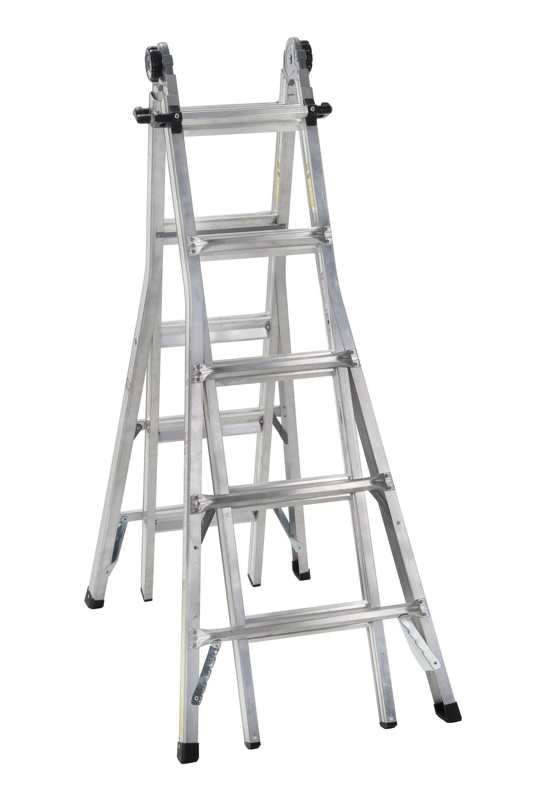 22 foot Reach Aluminum Telescoping Multi-Position Ladder - Aluminum/Black