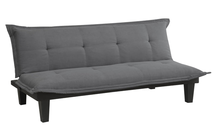 Lodge Microfiber Upholstered Futon with Extra-Padded Seats - Dark Gray