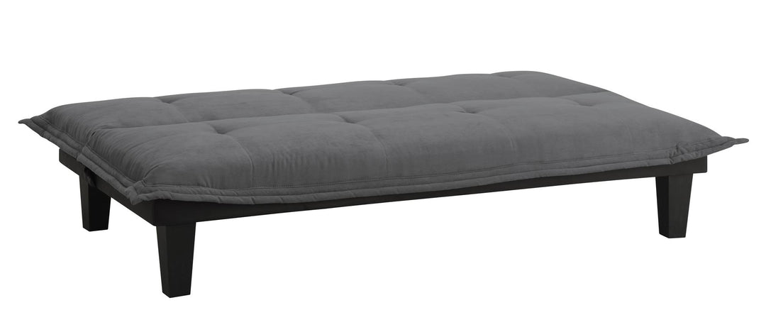 Lodge Microfiber Upholstered Futon with Extra-Padded Seats - Dark Gray