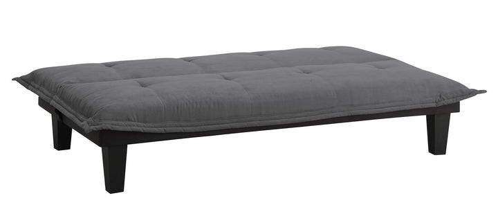 Lodge Microfiber Upholstered Futon with Extra-Padded Seats - Dark Gray
