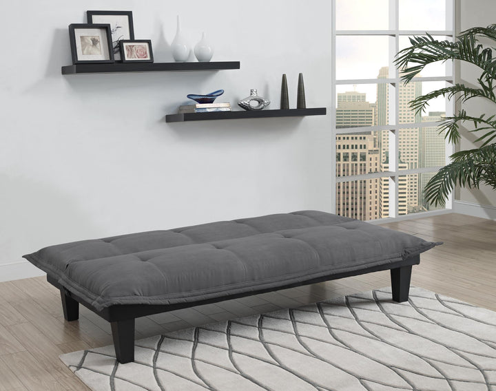 Lodge Microfiber Upholstered Futon with Extra-Padded Seats - Dark Gray