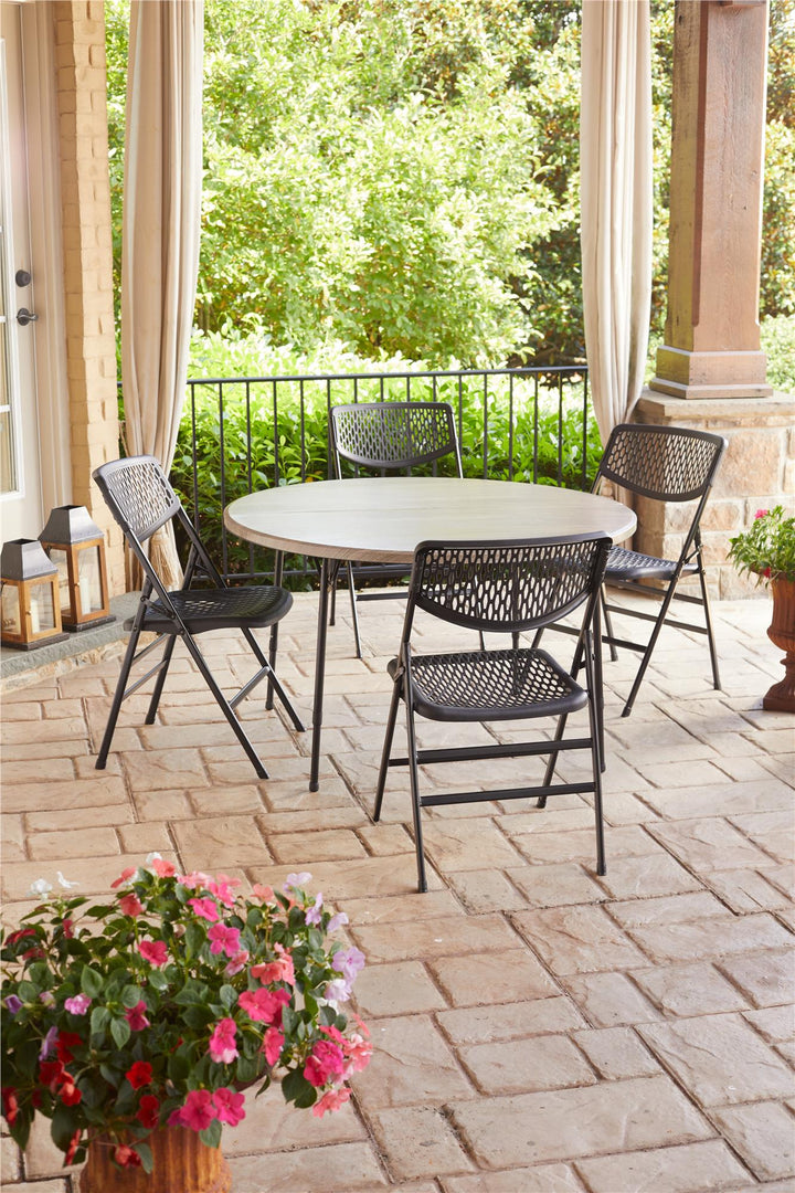 Set of 4 Ultra Comfort Commercial Folding Chair -  Black 