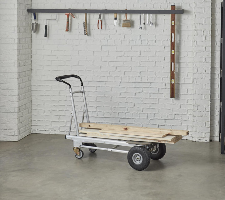 4 in 1 Steel Folding Hand Truck with Flat-Free Wheels - Black - 1-Pack