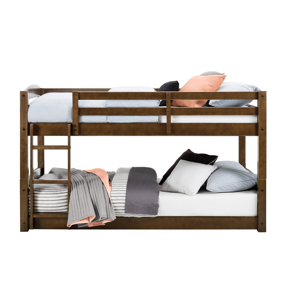 Sierra Twin over Twin Wood Bunk Bed Converts into 2 Twin Beds -  Mocha  - Twin-Over-Twin