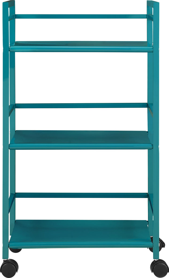 Marshall 3 Shelf Metal Rolling Utility Cart - Teal