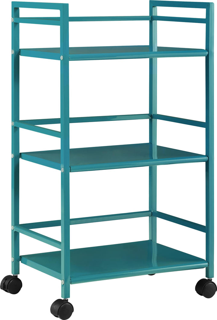 Marshall 3 Shelf Metal Rolling Utility Cart - Teal