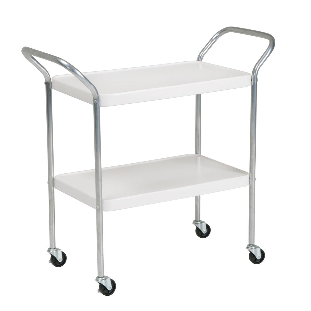 Modern 2 tier serving trolley -  White 