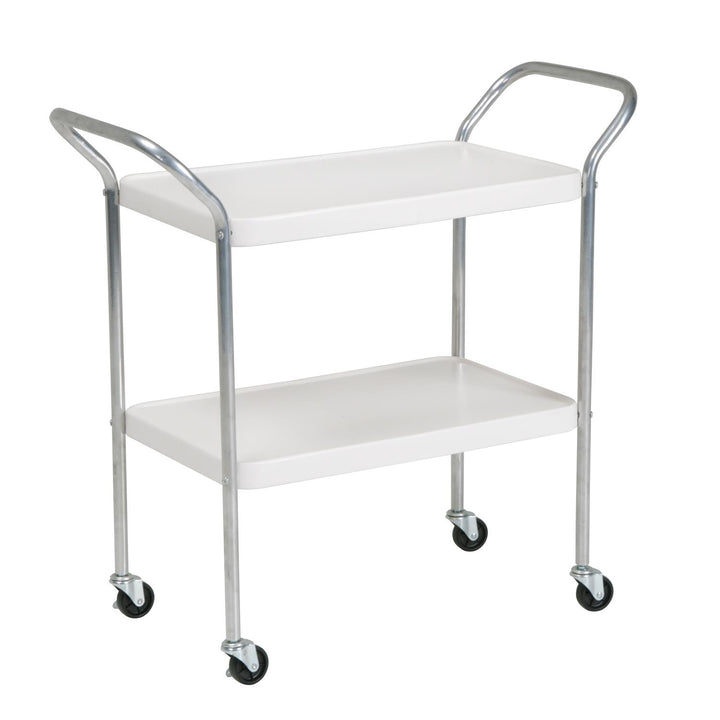 Modern 2 tier serving trolley -  White 